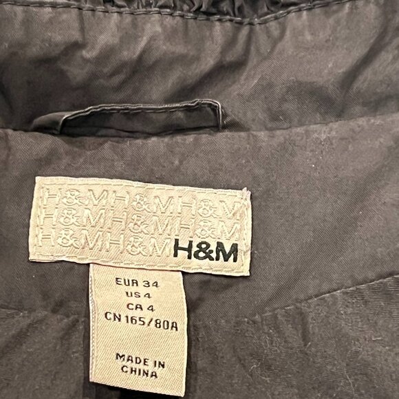 H&M Bubble Hem Zip Jacket, Pockets, Dark Gray, 4 - Picture 3 of 10